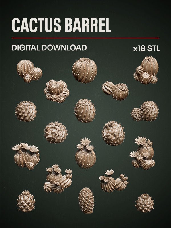 Digital Download - Cactus Barrel STL - Epic Basing