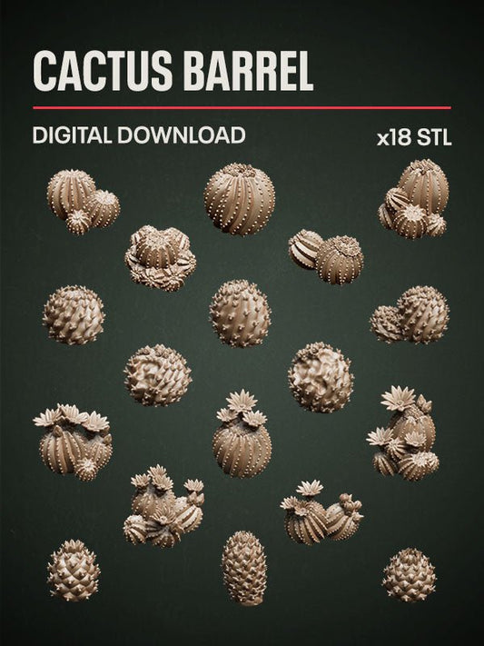 Digital Download - Cactus Barrel STL - Epic Basing