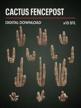 Digital Download - Cactus Fencepost STL - Epic Basing