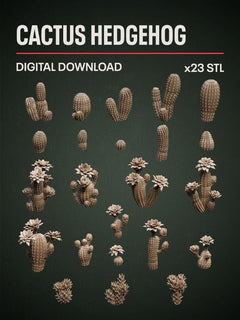 Digital Download - Cactus Hedgehog STL - Epic Basing