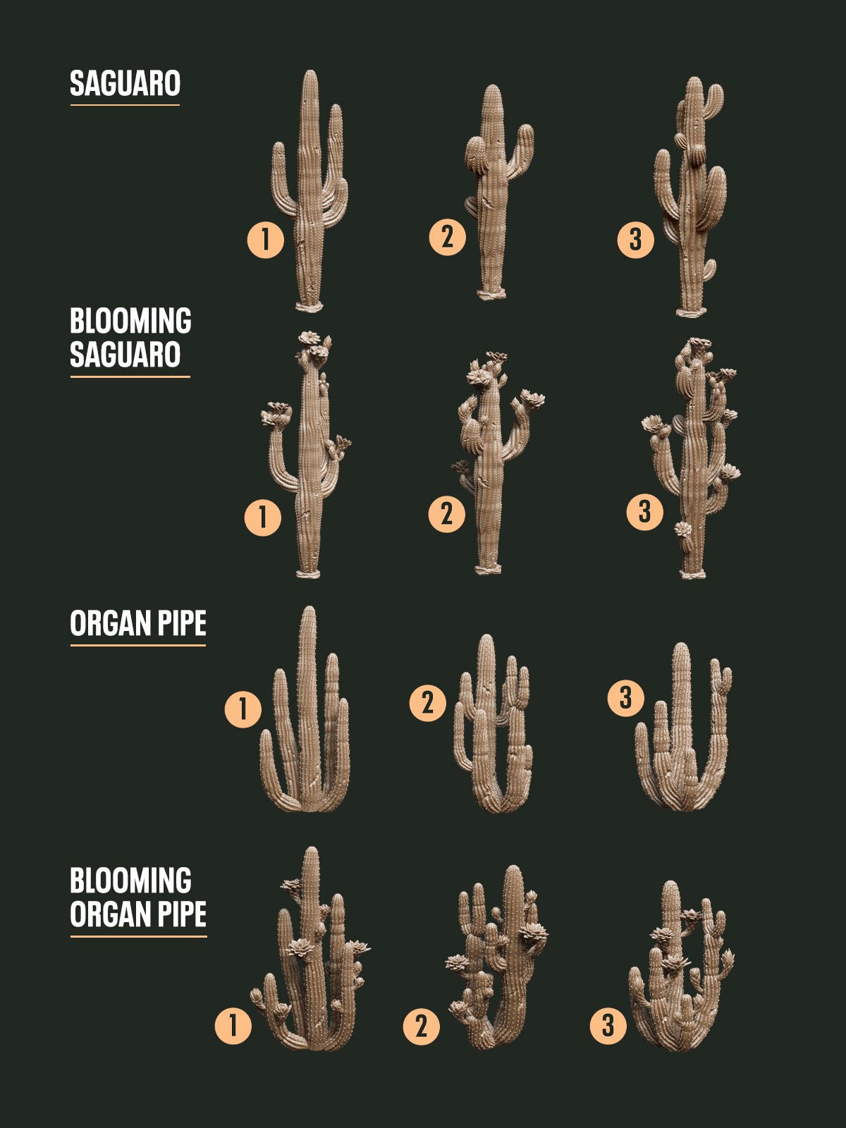 Digital Download - Cactus Saguaro STL - Epic Basing