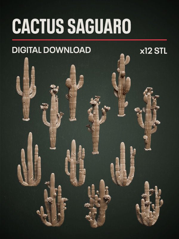 Digital Download - Cactus Saguaro STL - Epic Basing