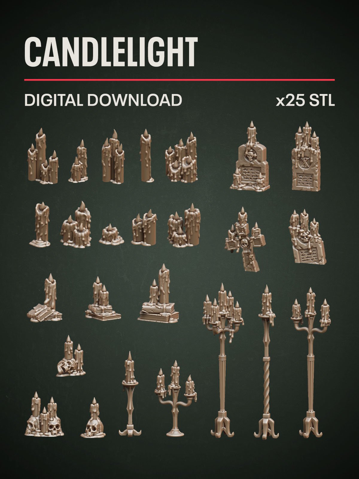 Digital Download - Candlelight STL - Epic Basing