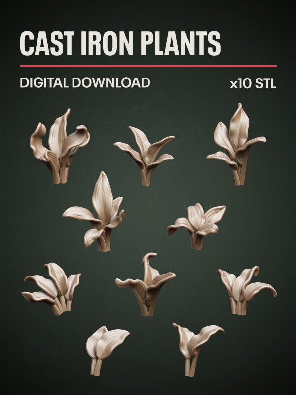 Digital Download - Cast Iron Plants STL - Epic Basing