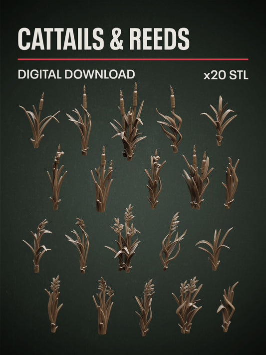 Digital Download - Cattails & Reeds STL - Epic Basing