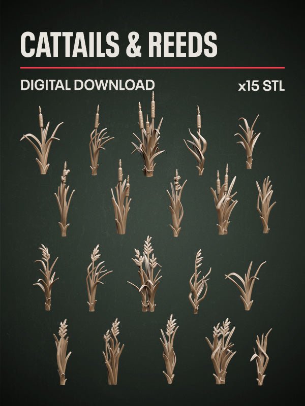 Digital Download - Cattails & Reeds STL - Epic Basing