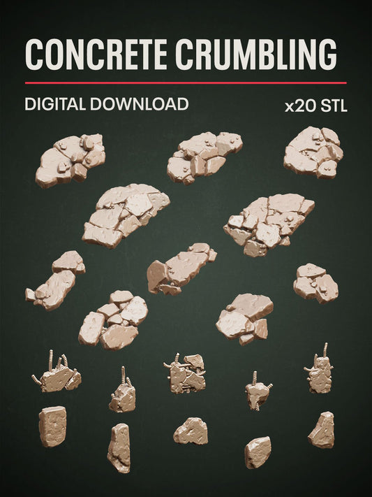 Digital Download - Concrete Crumbling STL - Epic Basing