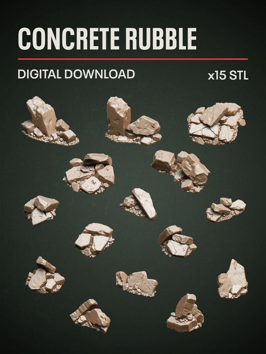 Digital Download - Concrete Rubble STL - Epic Basing