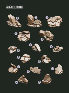 Digital Download - Concrete Rubble STL - Epic Basing