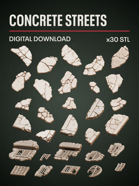Digital Download - Concrete Streets STL - Epic Basing