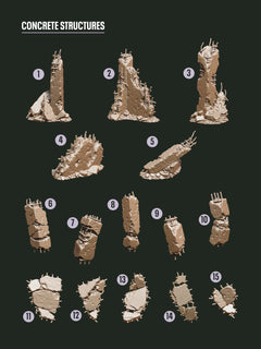 Digital Download - Concrete Structures STL - Epic Basing