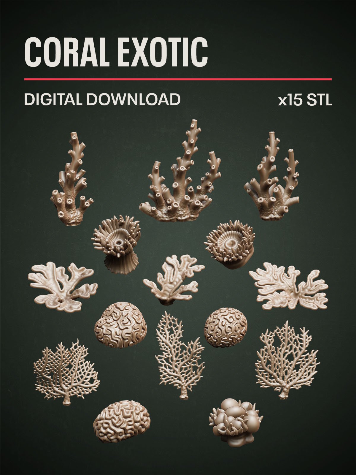 Digital Download - Coral Exotic STL - Epic Basing