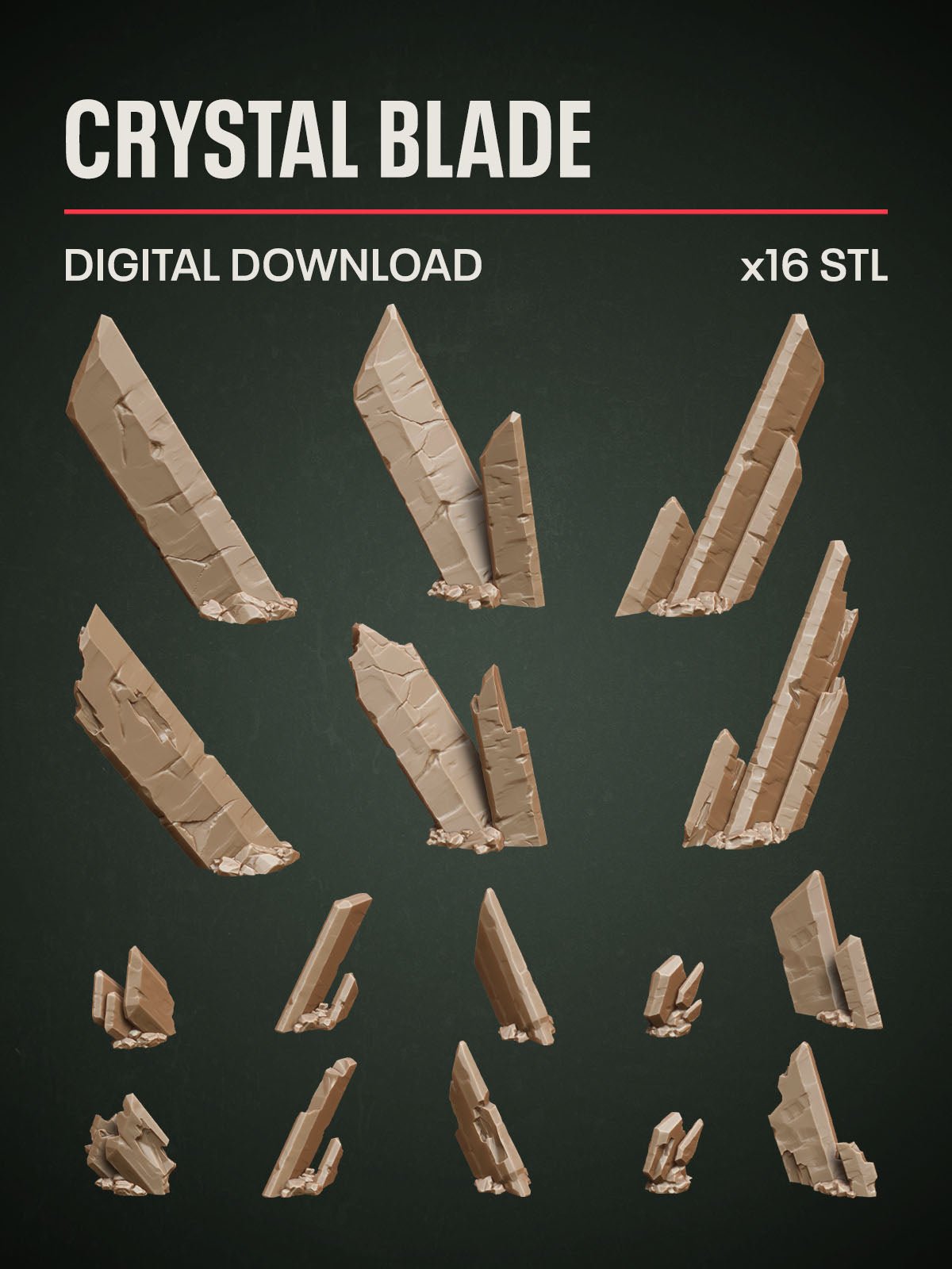 Digital Download - Crystal Blade STL - Epic Basing