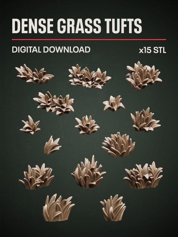 Digital Download - Dense Grass Tufts STL - Epic Basing