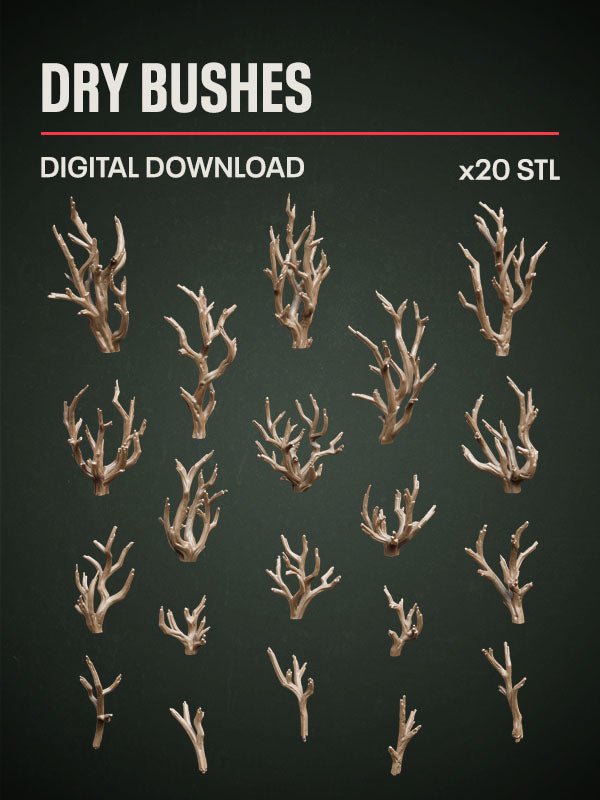 Digital Download - Dry Bushes STL - Epic Basing