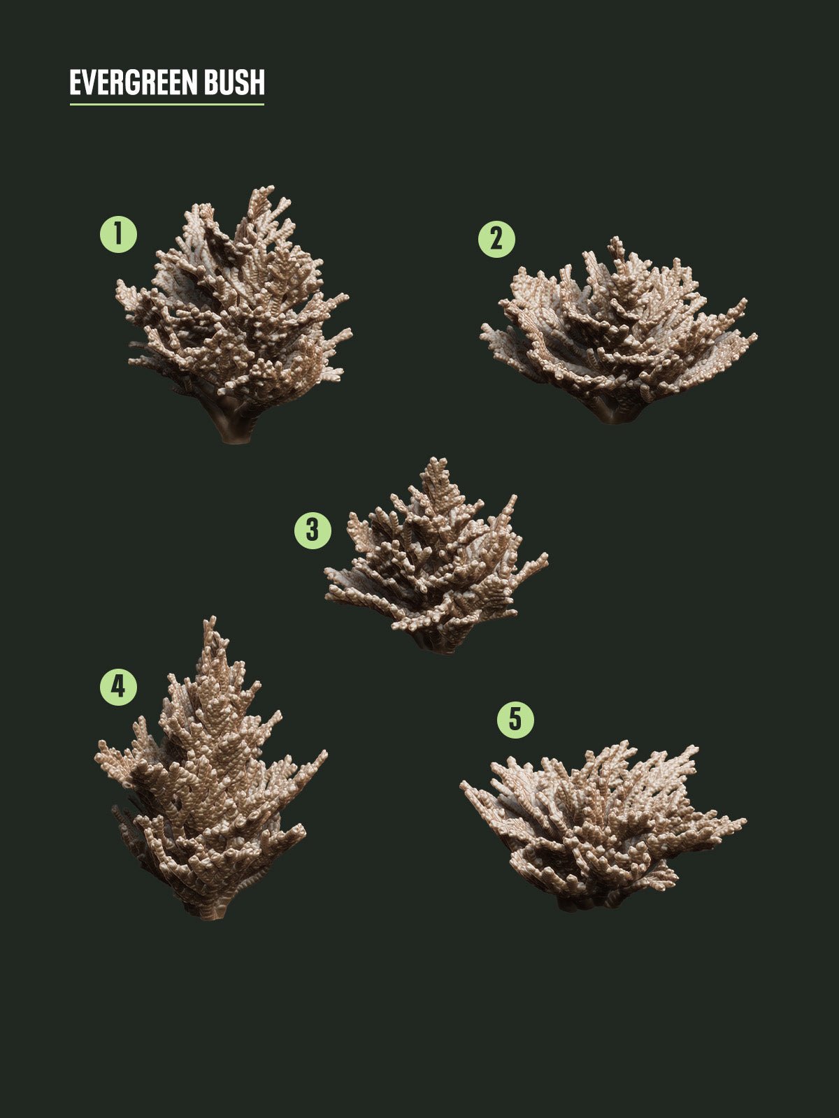 Digital Download - Evergreen Bushes STL - Epic Basing