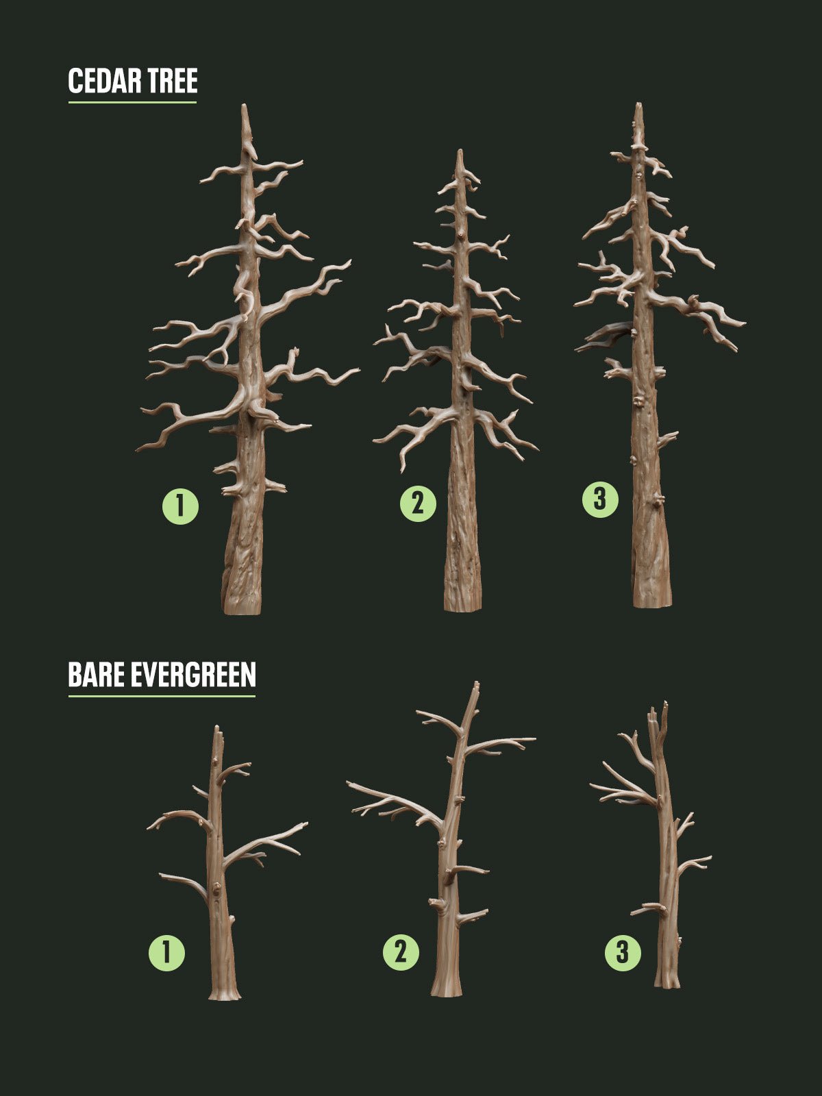 Digital Download - Evergreen Trees STL - Epic Basing
