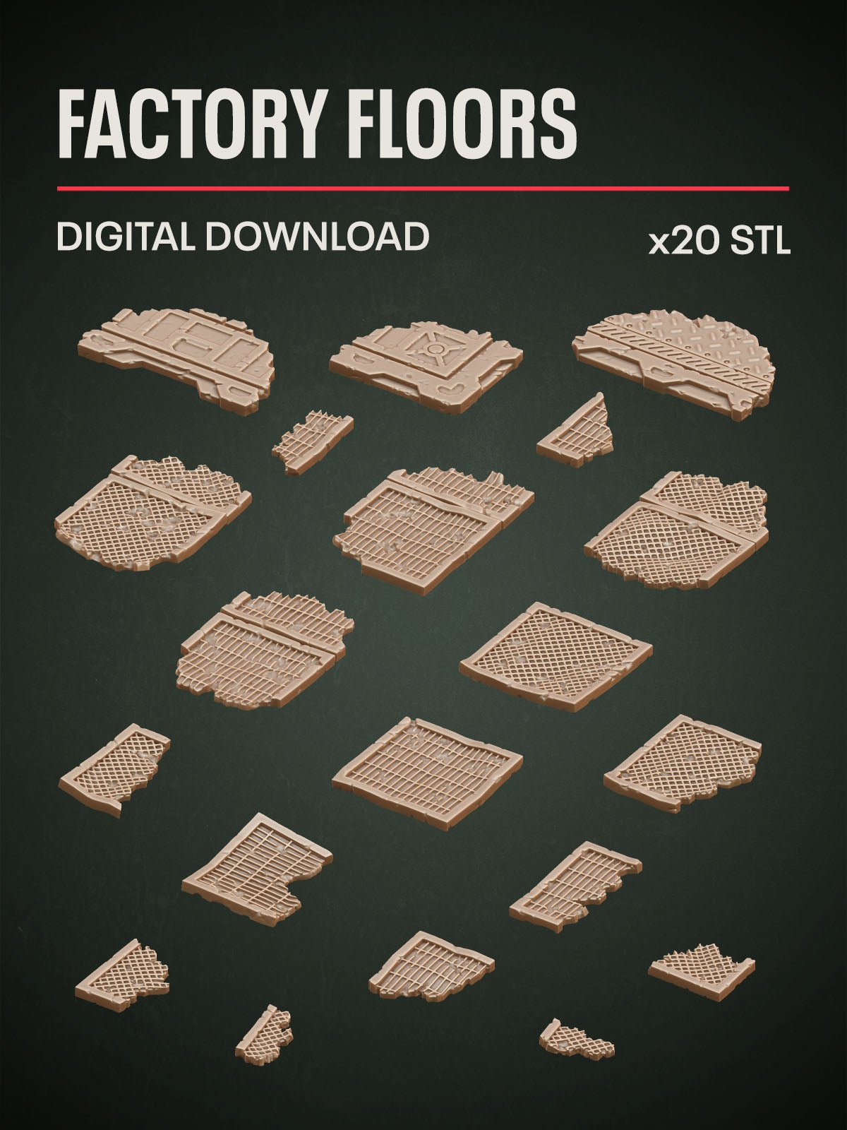 Digital Download - Factory Floors STL - Epic Basing