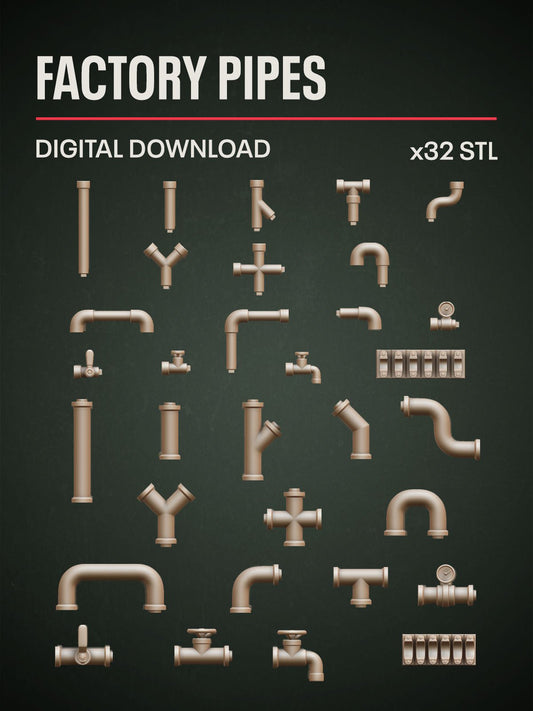 Digital Download - Factory Pipes STL - Epic Basing