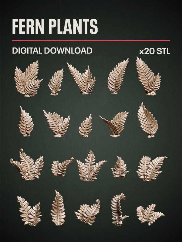 Digital Download - Fern Plants STL - Epic Basing