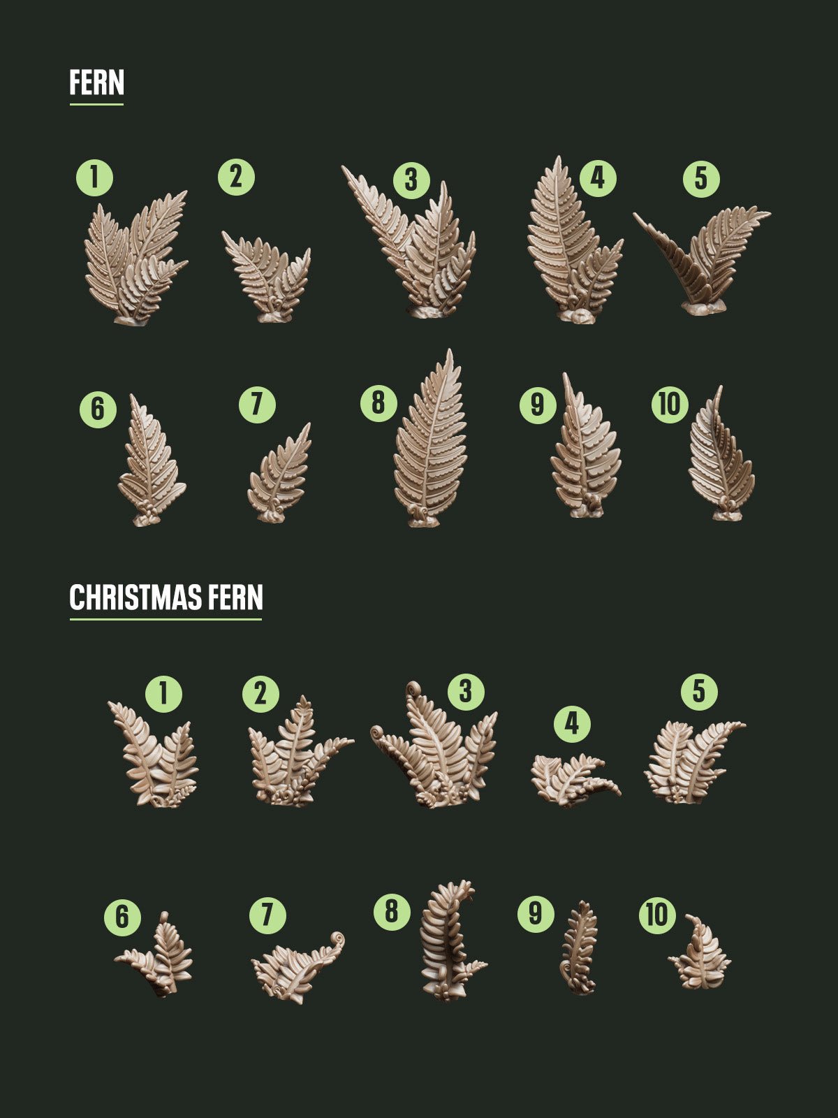 Digital Download - Fern Plants STL - Epic Basing