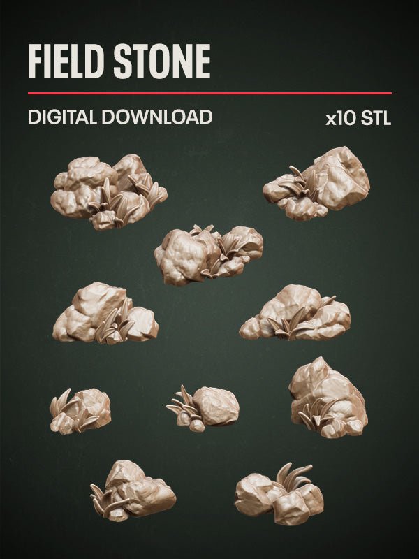 Digital Download - Field Stone Tufts STL - Epic Basing