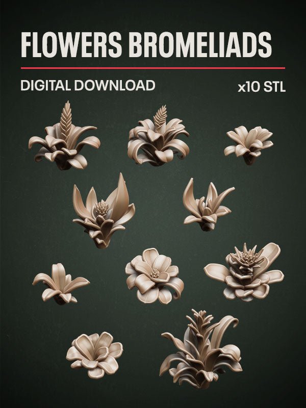 Digital Download - Flowers Bromeliads STL - Epic Basing