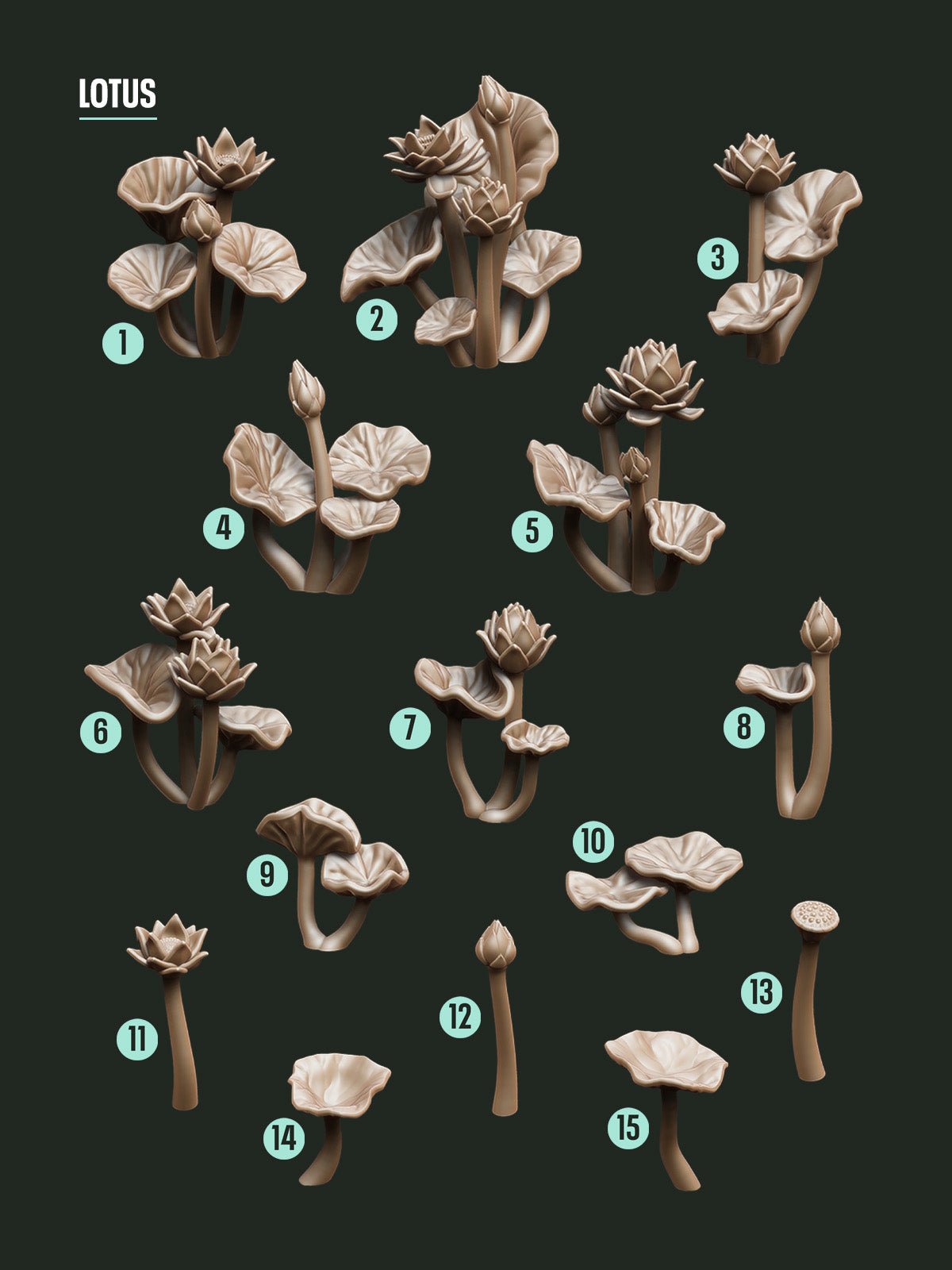Digital Download - Flowers Lotus STL - Epic Basing