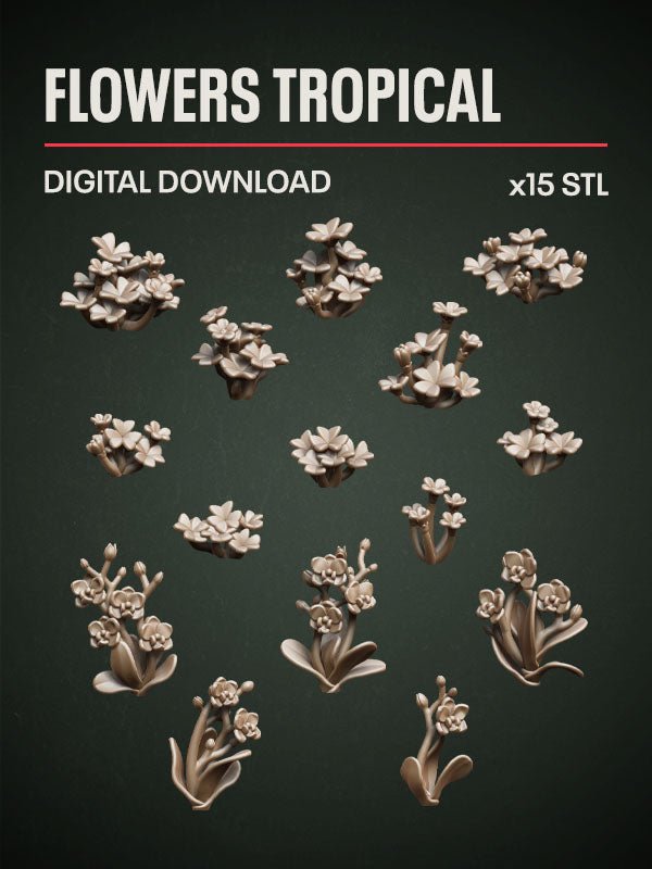 Digital Download - Flowers Tropical STL - Epic Basing