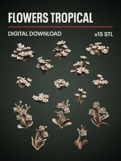 Digital Download - Flowers Tropical STL - Epic Basing