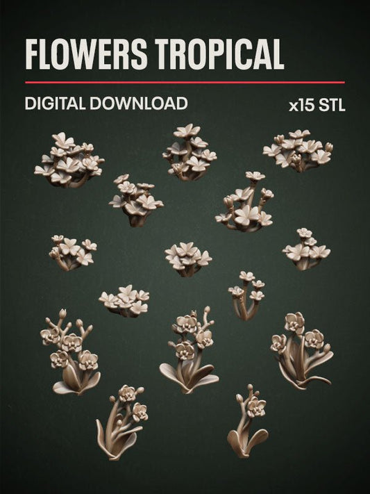 Digital Download - Flowers Tropical STL - Epic Basing