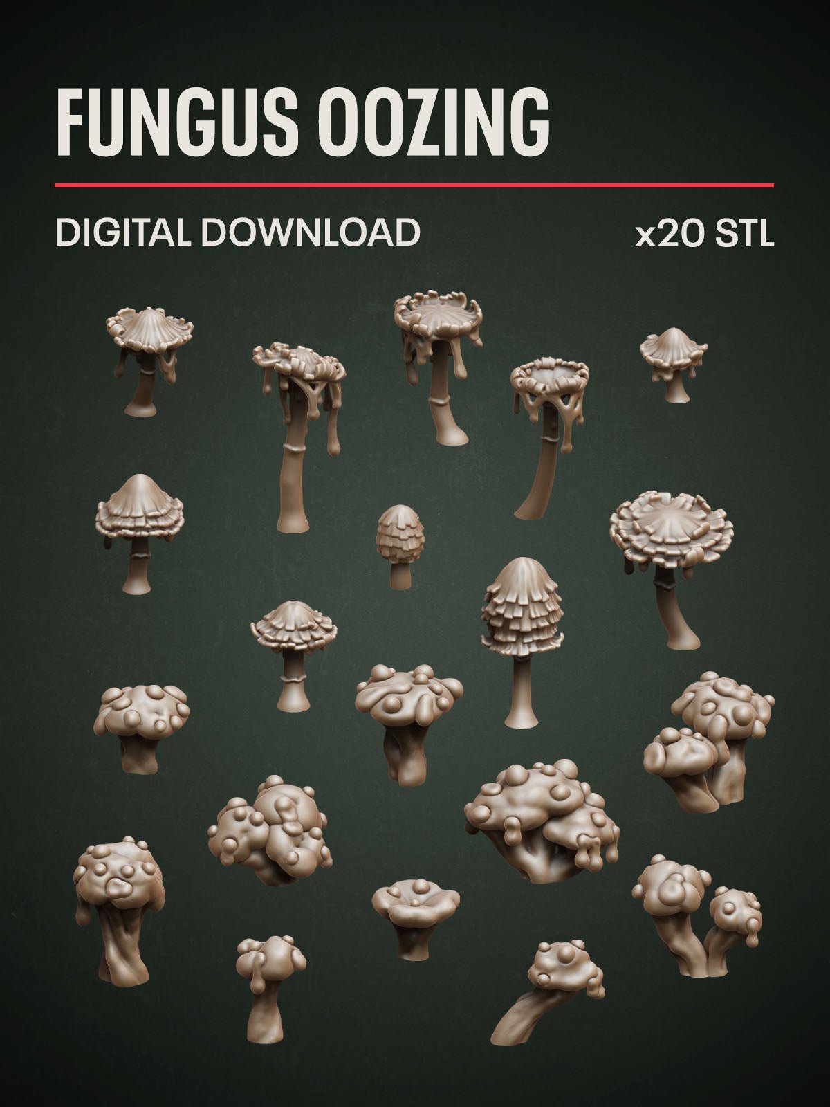 Digital Download - Fungus Oozing STL - Epic Basing