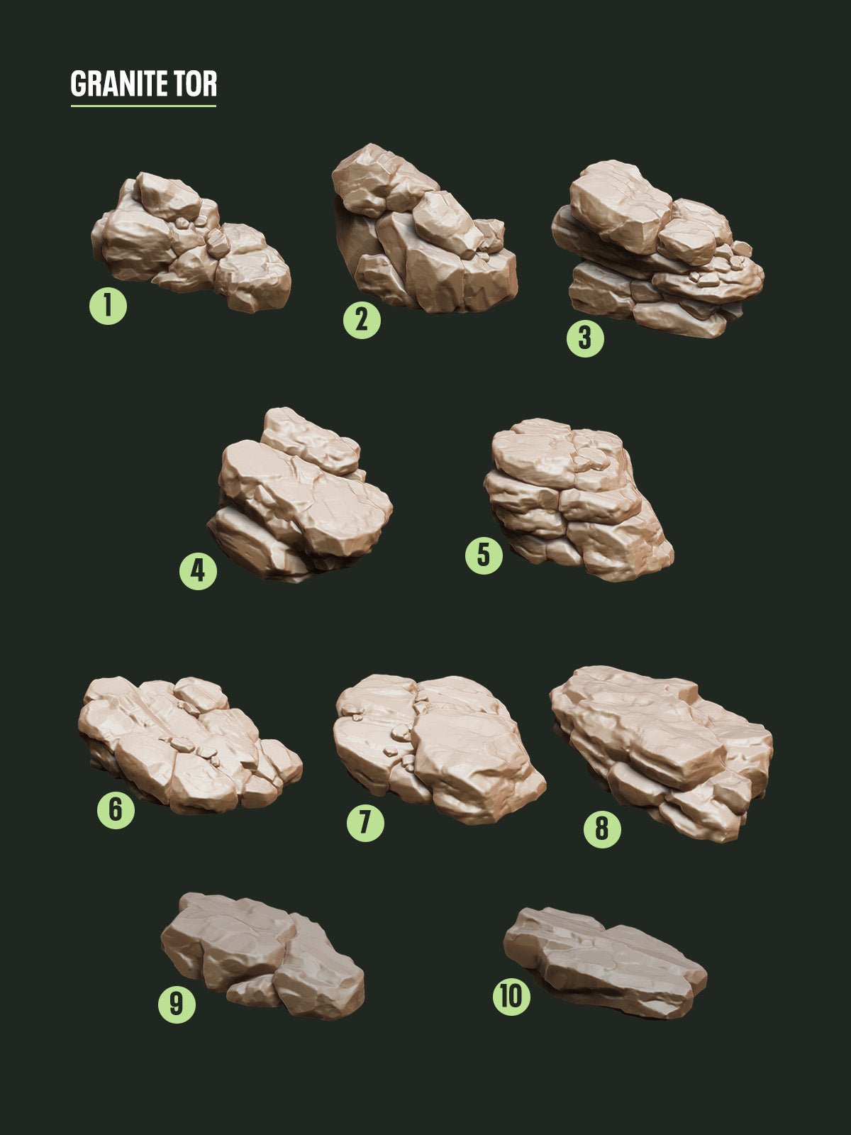Digital Download - Granite Tors STL - Epic Basing