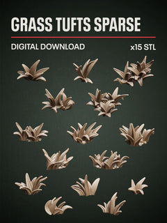 Digital Download - Grass Tufts Sparse STL - Epic Basing