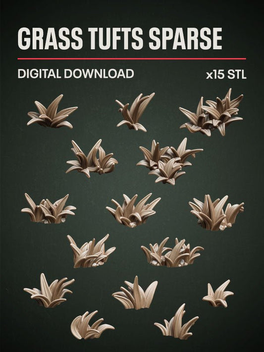 Digital Download - Grass Tufts Sparse STL - Epic Basing