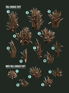 Digital Download - Grass Tufts Tall STL - Epic Basing