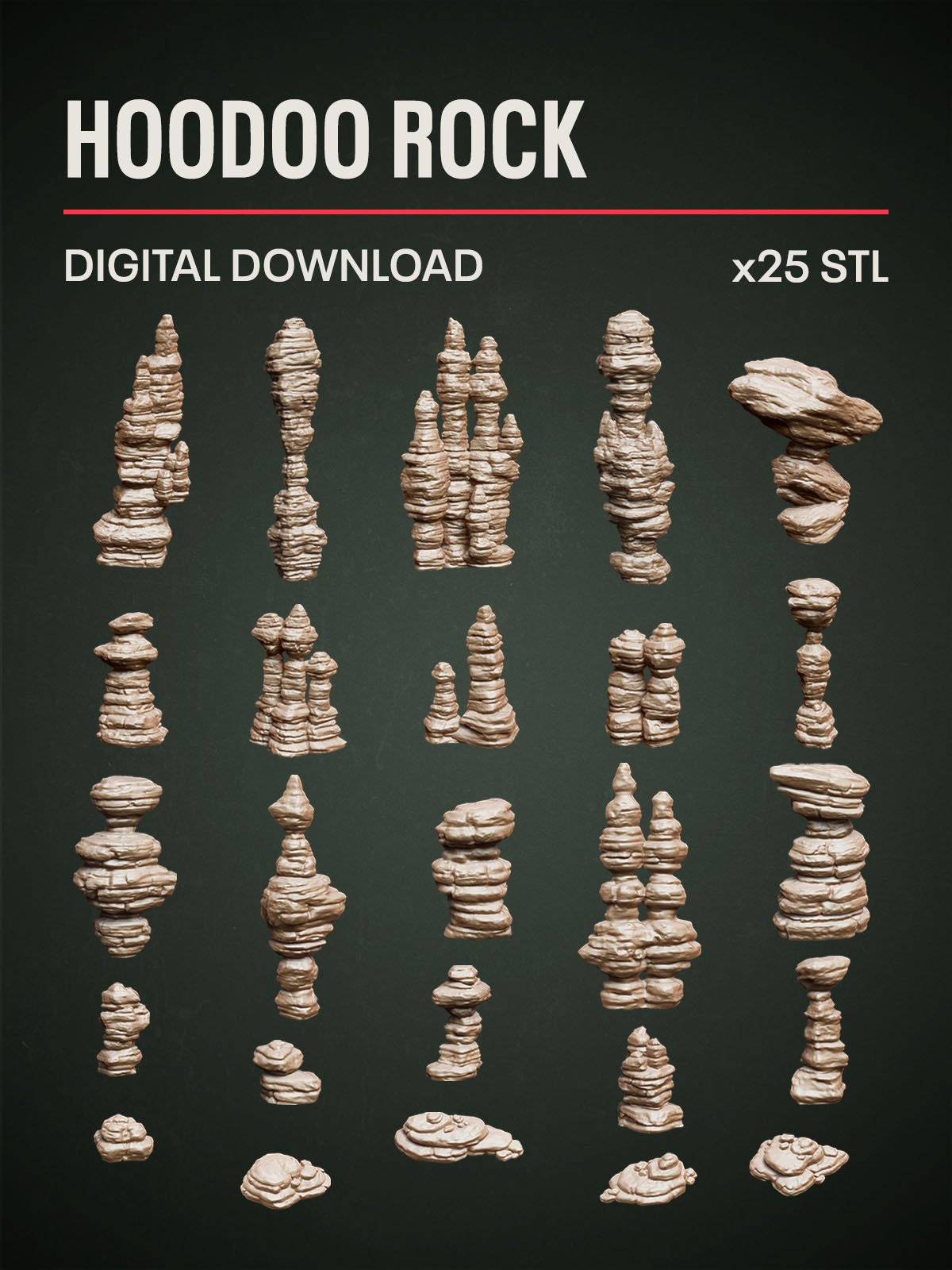 Digital Download - Hoodoo Rock STL - Epic Basing