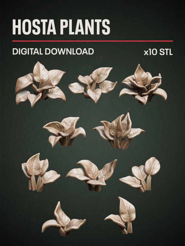 Digital Download - Hosta Plants STL - Epic Basing