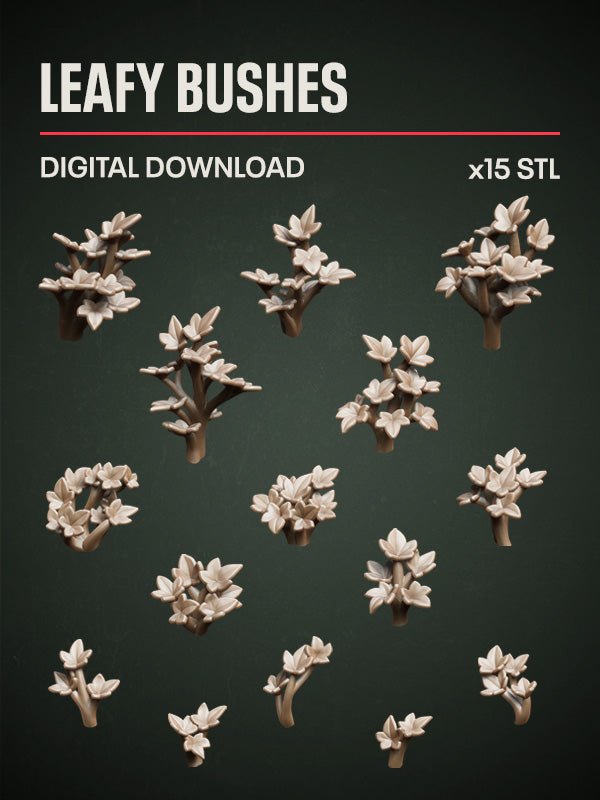 Digital Download - Leafy Bushes STL - Epic Basing