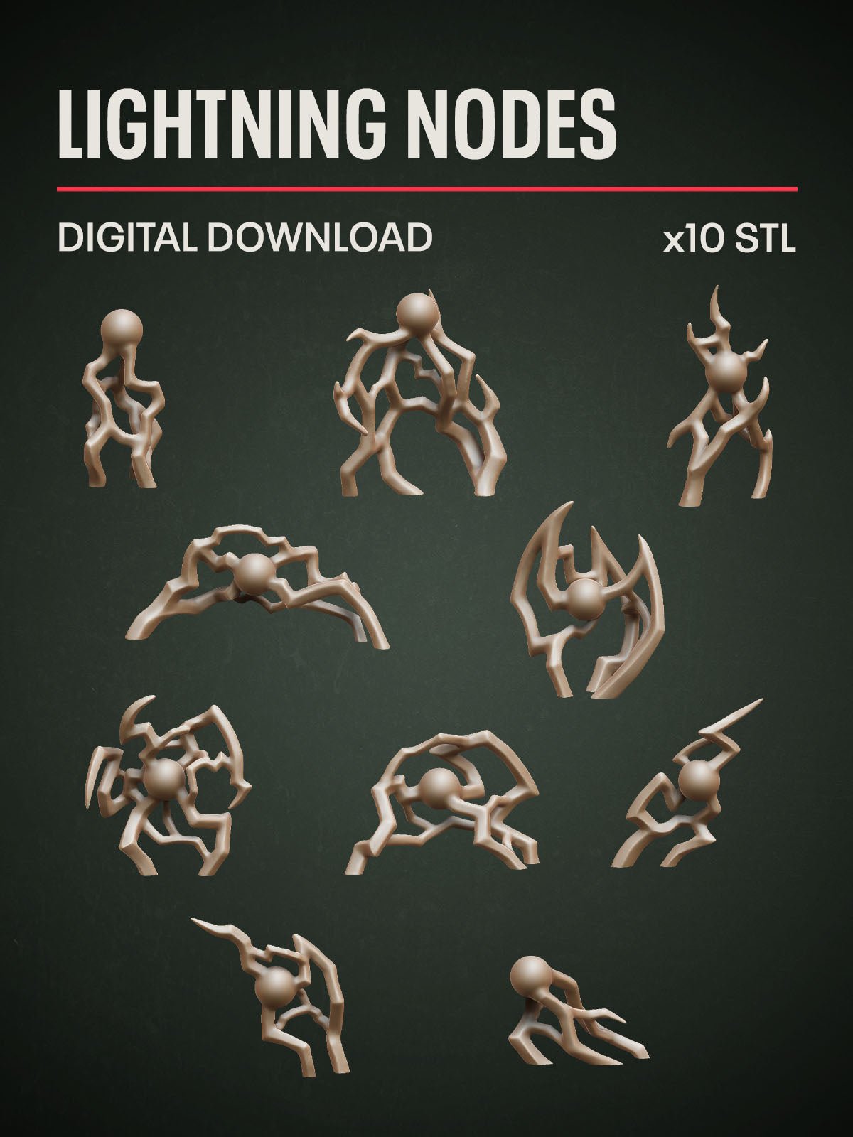 Digital Download - Lightning Nodes STL - Epic Basing