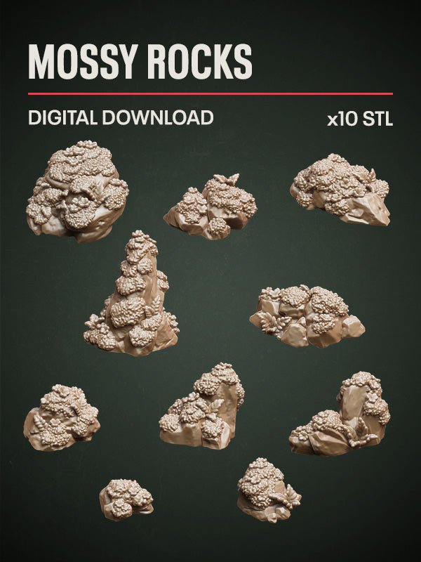 Digital Download - Mossy Rocks STL - Epic Basing