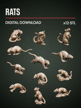 Digital Download - Rats STL - Epic Basing