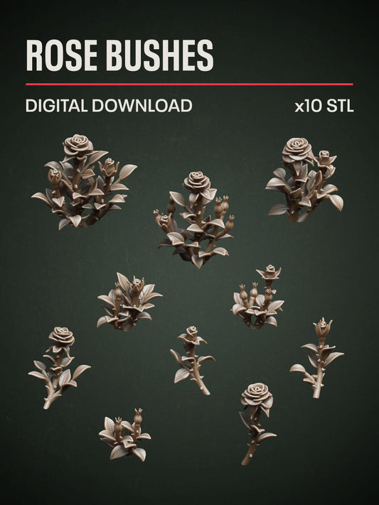 Digital Download - Rose Bushes STL - Epic Basing