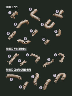 Digital Download - Ruined Pipes & Wires STL - Epic Basing