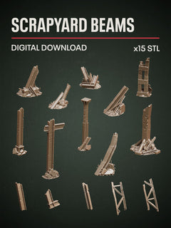 Digital Download - Scrapyard Beams STL - Epic Basing