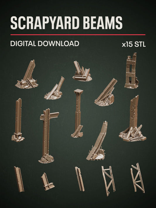 Digital Download - Scrapyard Beams STL - Epic Basing