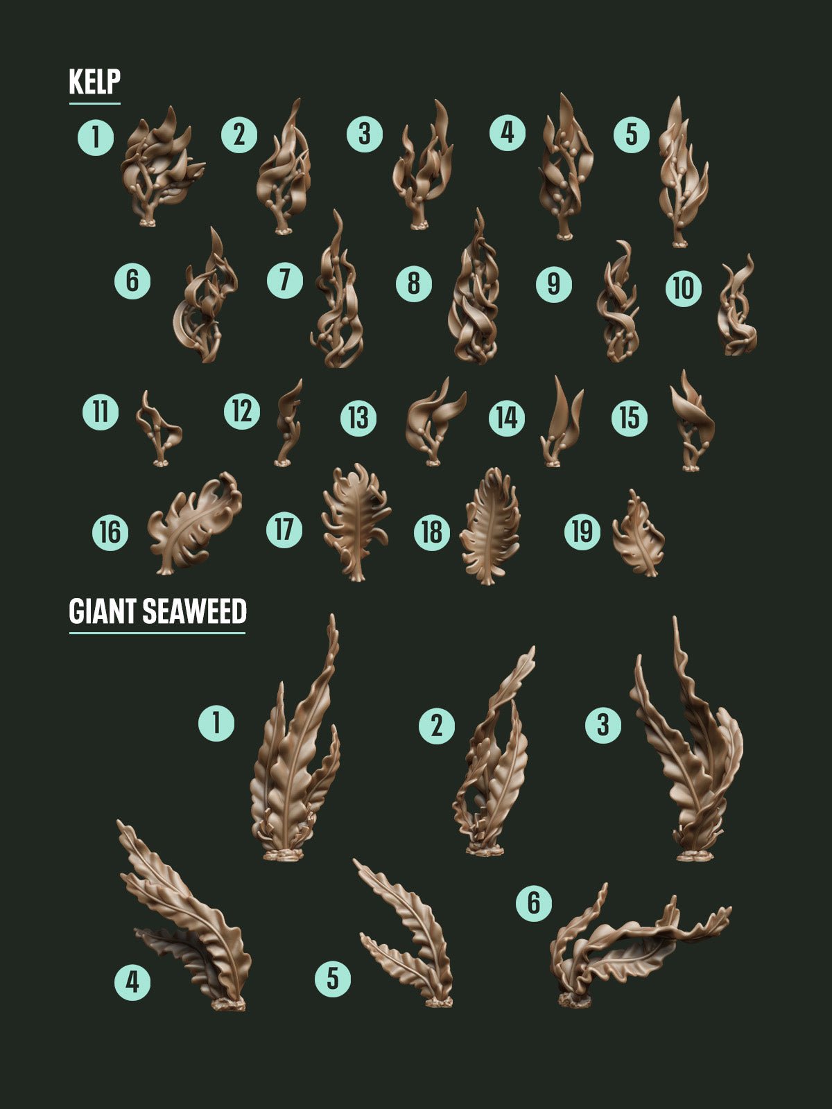 Digital Download - Seaweeds Kelp STL - Epic Basing