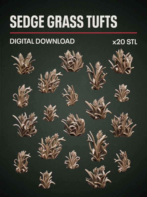 Digital Download - Sedge Grass Tufts STL - Epic Basing