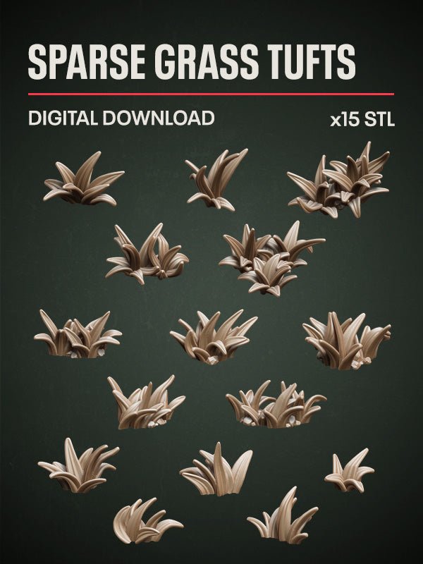 Digital Download - Sparse Grass Tufts STL - Epic Basing