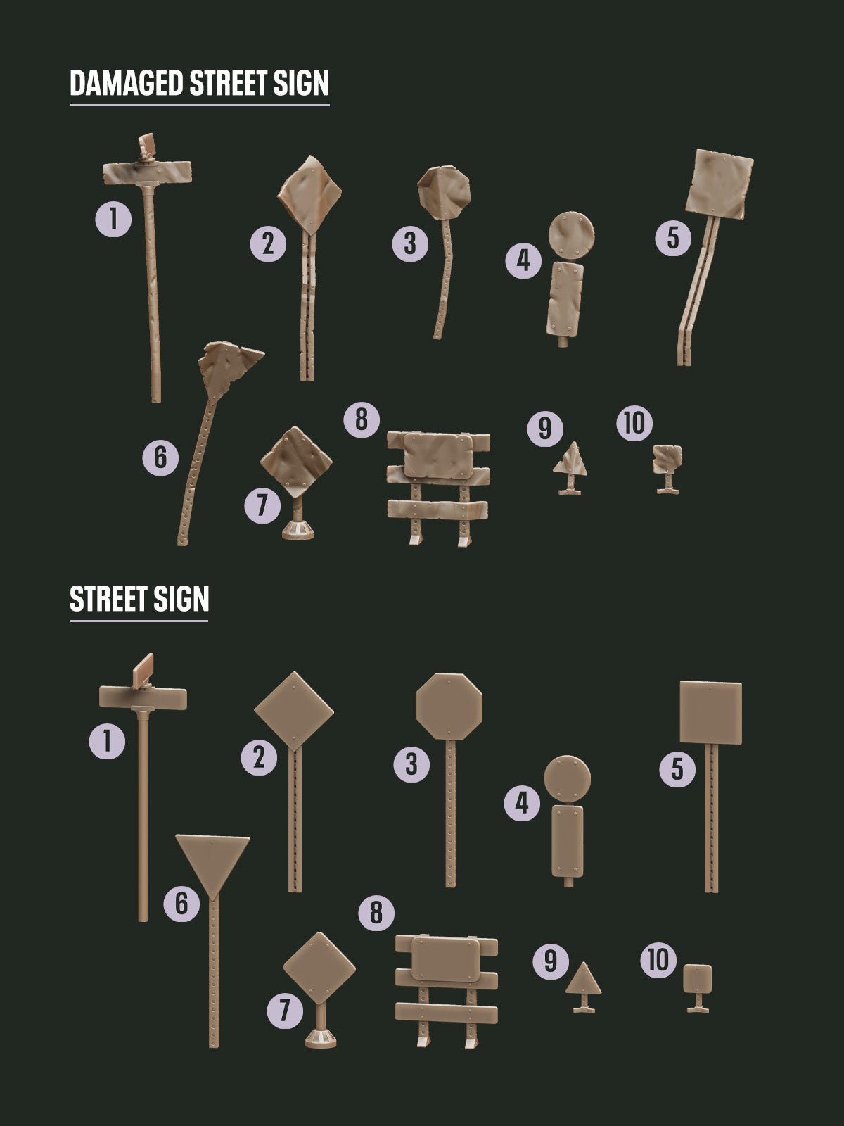 Digital Download - Street Signs STL - Epic Basing